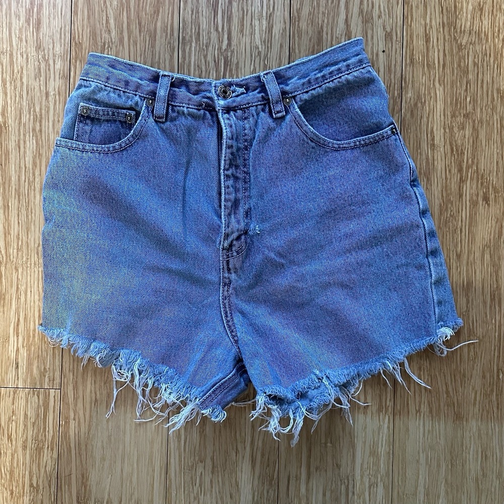 Vintage 90s Route 66 Cut Off Denim Jean Shorts Size 7/8 High Rise Daisy Dukes